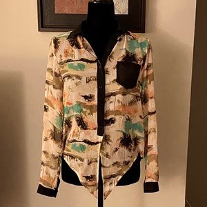 Love Tree Long Sleeve Button Down Shirt